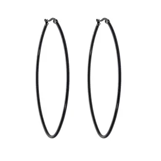 Σκουλαρίκια Senza Steel 7X5 cm Black Plated
