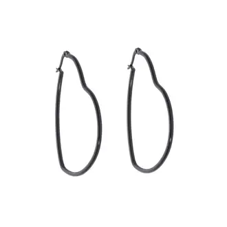 Σκουλαρίκια SENZA Steel 5 cm Black Plated