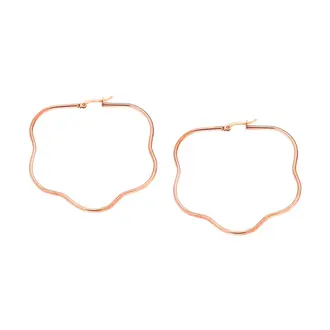 Σκουλαρίκια Senza Steel 6 cm Rose Gold Plated