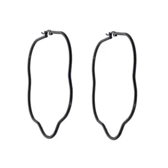 Σκουλαρίκια Senza Steel 6,5 cm Black Plated