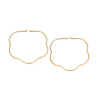 Σκουλαρίκια Senza Steel 7,5 cm Gold Plated