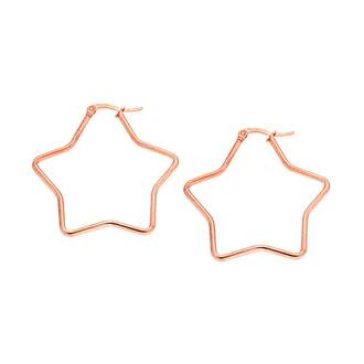 Σκουλαρίκια Senza Steel 4 cm Rose Gold Plated