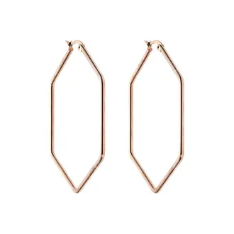 Σκουλαρίκια Senza Steel 5 cm Rose Gold Plated