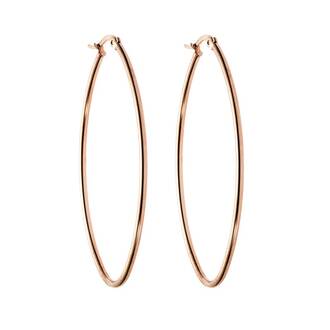 Σκουλαρίκια Senza Steel 6X4 cm Rose Gold Plated