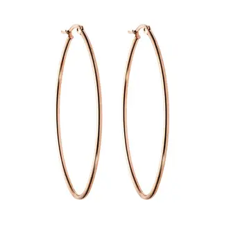 Σκουλαρίκια Senza Steel 6X4 cm Rose Gold Plated