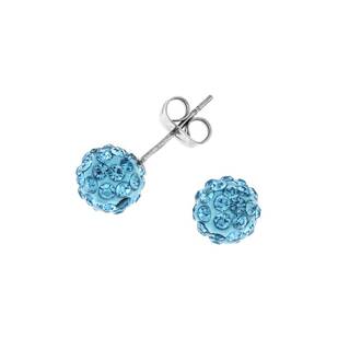 Σκουλαρίκια Senza Steel Blue Strass