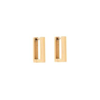 Σκουλαρίκια Κρίκοι Παραλληλόγραμμοι SENZA Gold Plated Steel 1.7x1.2 cm