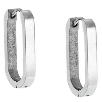 Σκουλαρίκια Κρίκοι Οβάλ SENZA Steel 2x1.2 cm