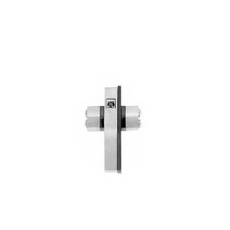Κολιέ Senza Men&#039;s Steel, Δίχρωμος Σταυρός από Ατσάλι, με μαύρη πέτρα