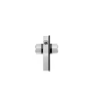 Κολιέ Senza Men&#039;s Steel, Δίχρωμος Σταυρός από Ατσάλι, με μαύρη πέτρα