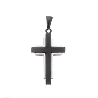 Μοτίφ Senza Men&#039;s Steel, Δίχρωμος Σταυρός από Ατσάλι