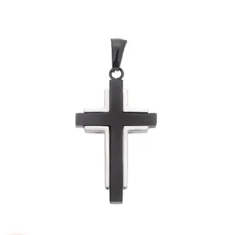 Μοτίφ Senza Men&#039;s Steel, Δίχρωμος Σταυρός από Ατσάλι