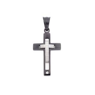 Μοτίφ Senza Men&#039;s Steel, Δίχρωμος Σταυρός από Ατσάλι