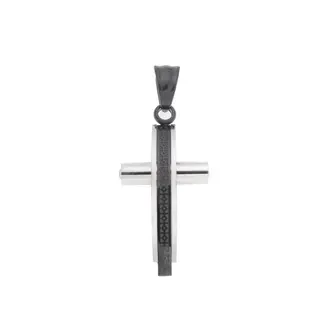 Μοτίφ Senza Men&#039;s Steel, Δίχρωμος Σταυρός από Ατσάλι