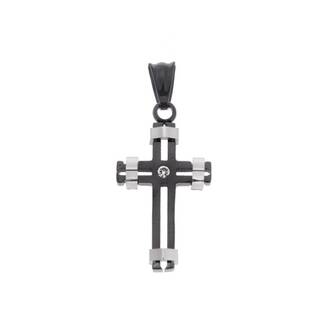 Μοτίφ Senza Men&#039;s Steel, Δίχρωμος Σταυρός από Ατσάλι