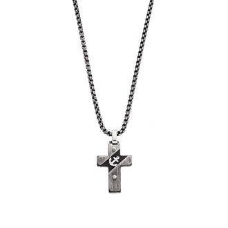 Κολιέ Senza Men&#039;s Steel, Σταυρός με άγκυρα από Ατσάλι
