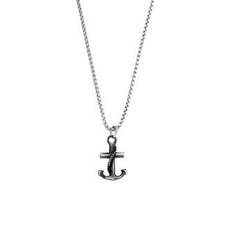 Κολιέ Senza Men&#039;s Steel, Άγκυρα από Ατσάλι με ασημί καδένα