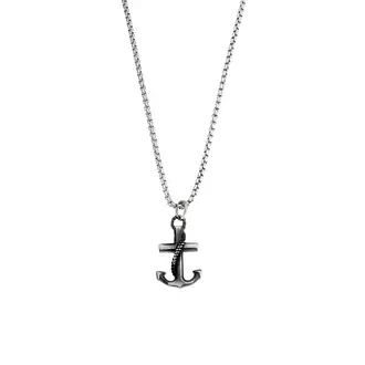 Κολιέ Senza Men&#039;s Steel, Άγκυρα από Ατσάλι με ασημί καδένα