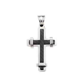 Μοτίφ Senza Men&#039;s Steel, Δίχρωμος Σταυρός από ατσάλι