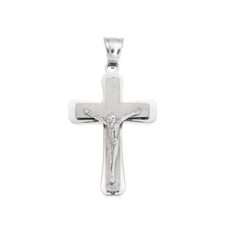 Μοτίφ Senza Men&#039;s Steel, Σταυρός με τον Εσταυρωμένο, από ατσάλι