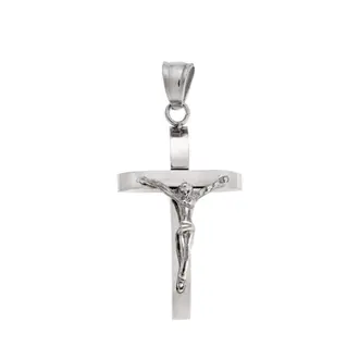 Μοτίφ Senza Men&#039;s Steel, Σταυρός με τον Εσταυρωμένο, από ατσάλι