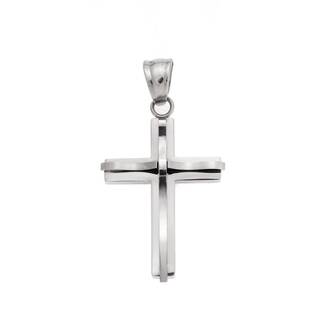 Μοτίφ Senza Men&#039;s Steel, Σταυρός με κυματιστό σχέδιο από ατσάλι