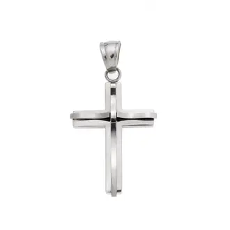 Μοτίφ Senza Men&#039;s Steel, Σταυρός με κυματιστό σχέδιο από ατσάλι