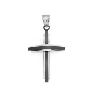 Μοτίφ Senza Men&#039;s Steel, Δίχρωμος Σταυρός από ατσάλι