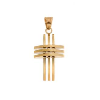 Μοτίφ Senza Men&#039;s Steel, Σταυρός με διάτρητες γραμμές από επιχρυσωμένο ατσάλι