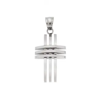 Μοτίφ Senza Men&#039;s Steel, Σταυρός με διάτρητες γραμμές από ατσάλι
