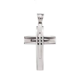 Μοτίφ Senza Men&#039;s Steel, Σταυρός με γραμμές από ατσάλι