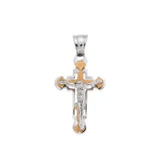 Μοτίφ Senza Men&#039;s Steel, Δίχρωμος Σταυρός με τον Εσταυρωμένο από ατσάλι