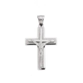 Μοτίφ Senza Men&#039;s Steel, Σταυρός με τον Εσταυρωμένο από ατσάλι