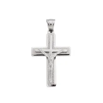 Μοτίφ Senza Men&#039;s Steel, Σταυρός με τον Εσταυρωμένο από ατσάλι