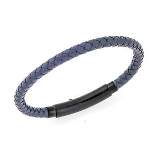 Βραχιόλι Senza Men&#039;s Steel Grey Leather Strap