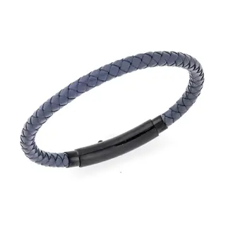 Βραχιόλι Senza Men&#039;s Steel Grey Leather Strap