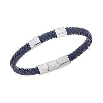 Βραχιόλι Senza Men&#039;s Steel Blue Leather Strap