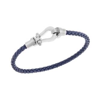 Βραχιόλι Senza Men&#039;s Steel Blue Leather Strap