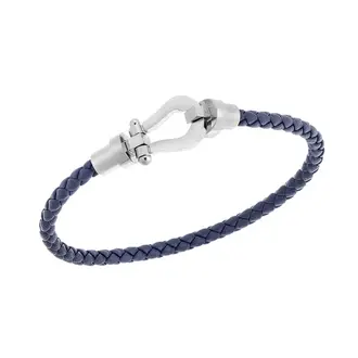 Βραχιόλι Senza Men&#039;s Steel Blue Leather Strap