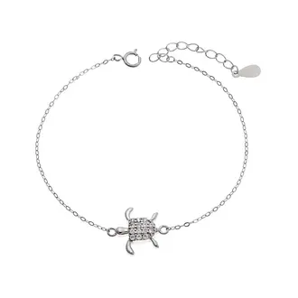 Βραχιόλι Senza Silver 925, Χελώνα με ζιργκόν