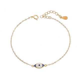 Βραχιόλι Senza Silver 925 Gold Plated, Μάτι με σμάλτο