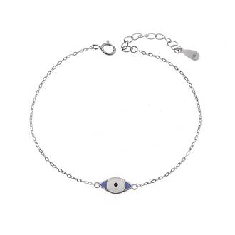Βραχιόλι Senza Silver 925, Μάτι με σμάλτο
