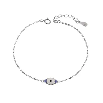 Βραχιόλι Senza Silver 925, Μάτι με σμάλτο