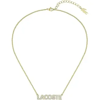 LACOSTE Script Χρυσό Κολιέ Από Ανοξείδωτο Ατσάλι 40cm-45cm 2040061