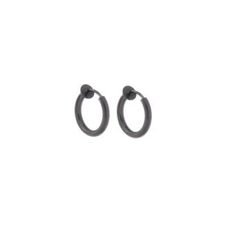 Σκουλαρίκια UNISEX SENZA Black Steel κρίκος χωρίς τρύπα
