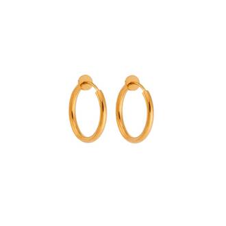 Σκουλαρίκια UNISEX SENZA Gold Plated Steel κρίκος χωρίς τρύπα