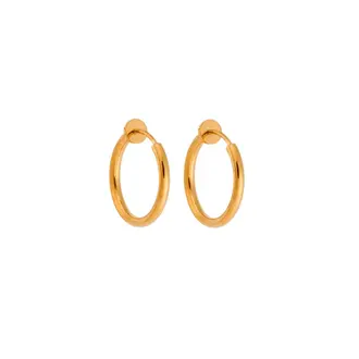 Σκουλαρίκια UNISEX SENZA Gold Plated Steel κρίκος χωρίς τρύπα