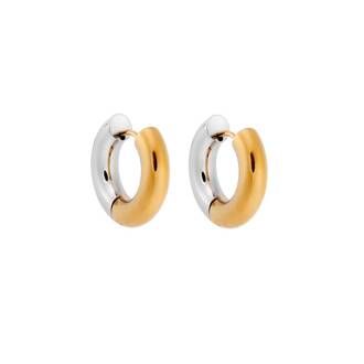 Σκουλαρίκια Κρίκοι SENZA Two Tone Gold Plated Steel 2 cm