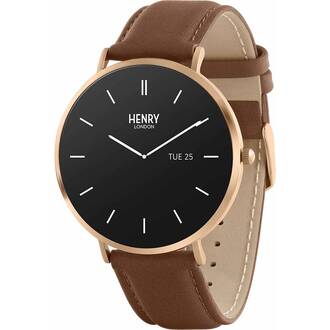 HENRY LONDON Smartwatch Rose & Chocolate Leather HLS65-0002