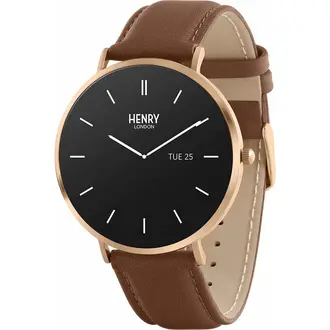 HENRY LONDON Smartwatch Rose & Chocolate Leather HLS65-0002